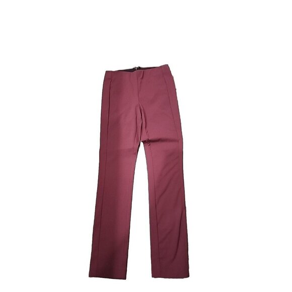 Theory Navalane Neoteric Womens Mid-Rise Burgundy Red Trouser Pants 4 - Picture 1 of 8